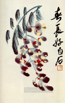 Qi Baishi the branch of wisteria traditional China Oil Paintings